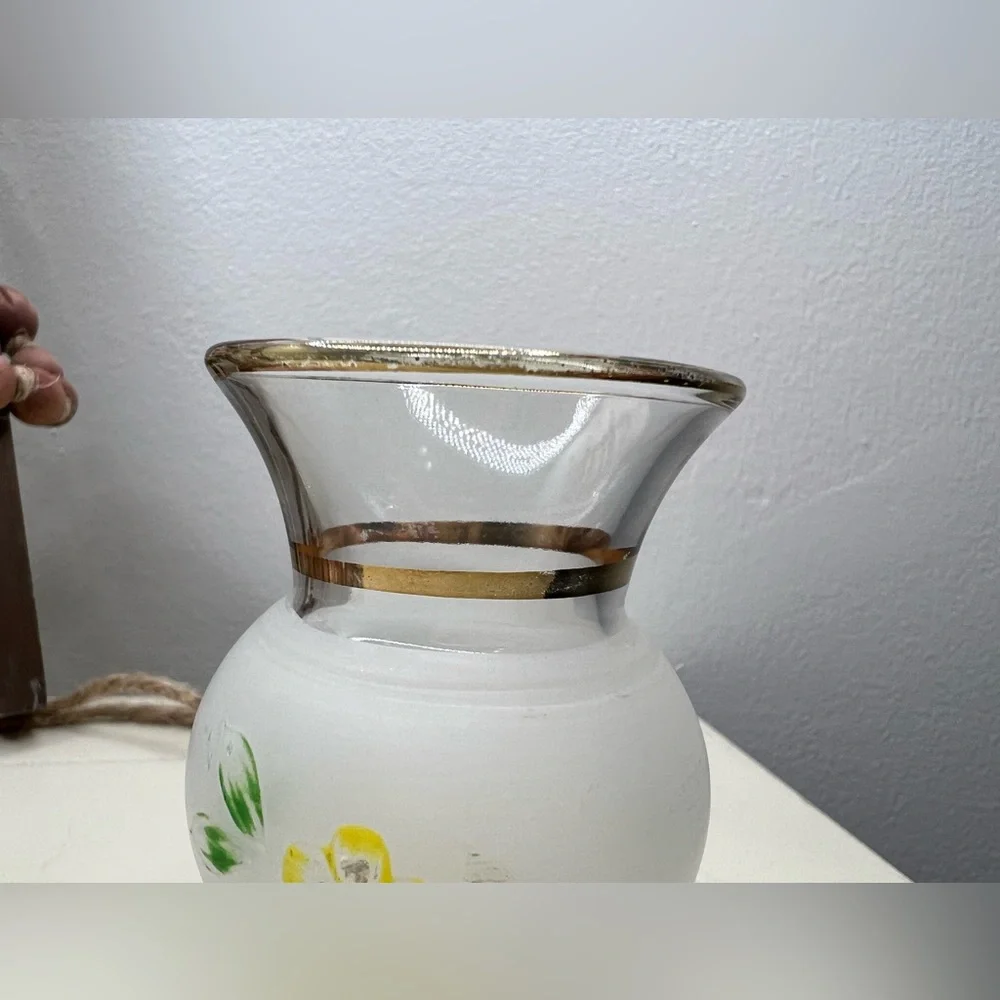 Vintage Bartlett Collins Clear & Frosted Glass Bud Vase